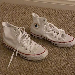 White hightop converses